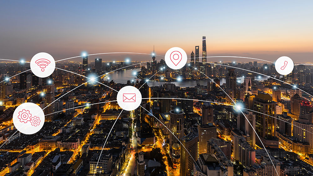 business process services city skyline internet symbol business process services city skyline internet symbol