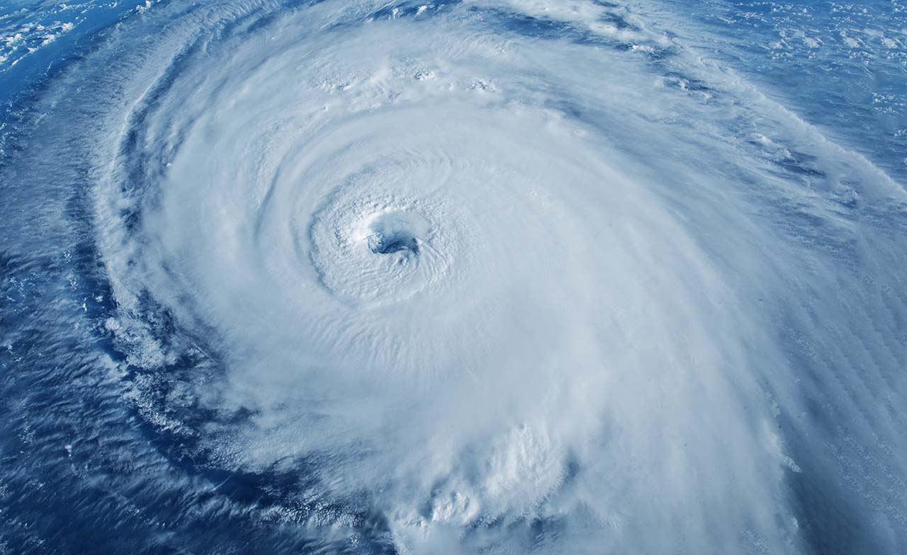 Hurricane, tornado clouds seen from space Hurricane, tornado clouds seen from space