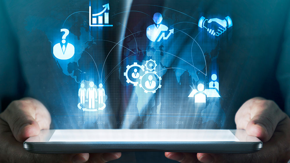 it outsourcing holding ipad digital display