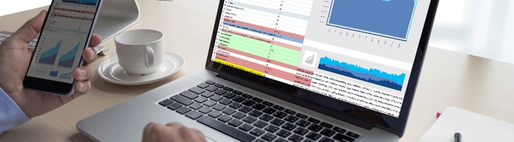 man view smart meter data on laptop and mobile man view smart meter data on laptop and mobile