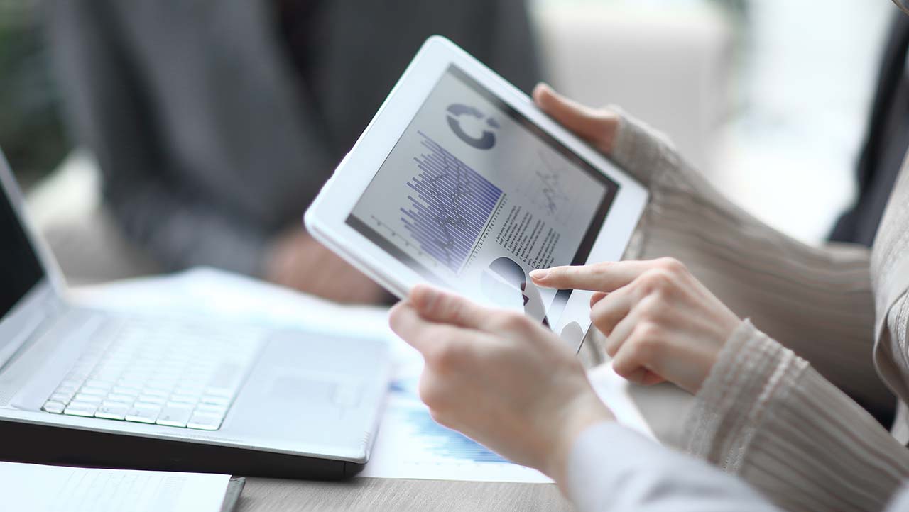 Tablet displaying data Tablet displaying data