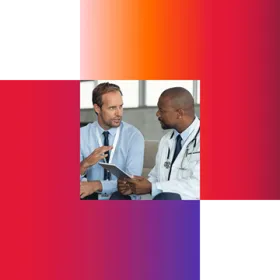 Two medical professionals having a discussion Two medical professionals having a discussion