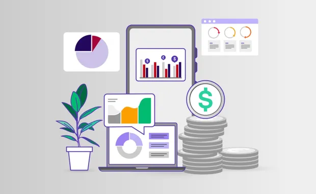 Financial graphics illustration