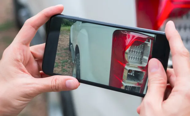 using camera phone to take image of car damage