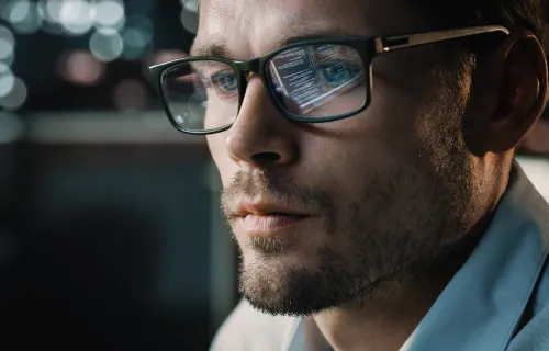 Man connecting with an AI agent