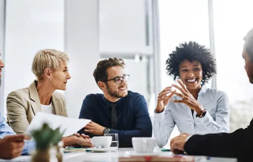 business people talking in a meeting