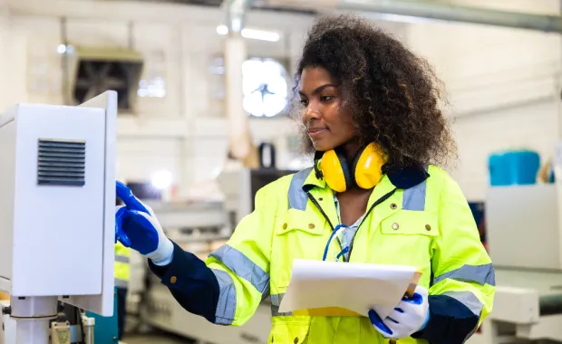 professional checking meter in manufacturing plant