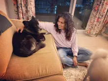 Sonya with one of her dogs Sonya with one of her dogs