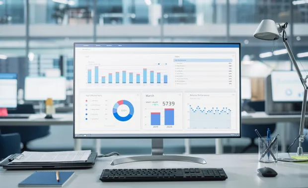 data displayed on screen