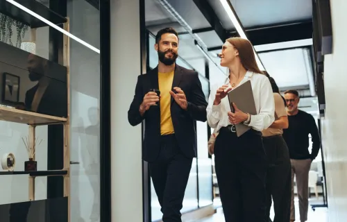 Professionals discussing in an office